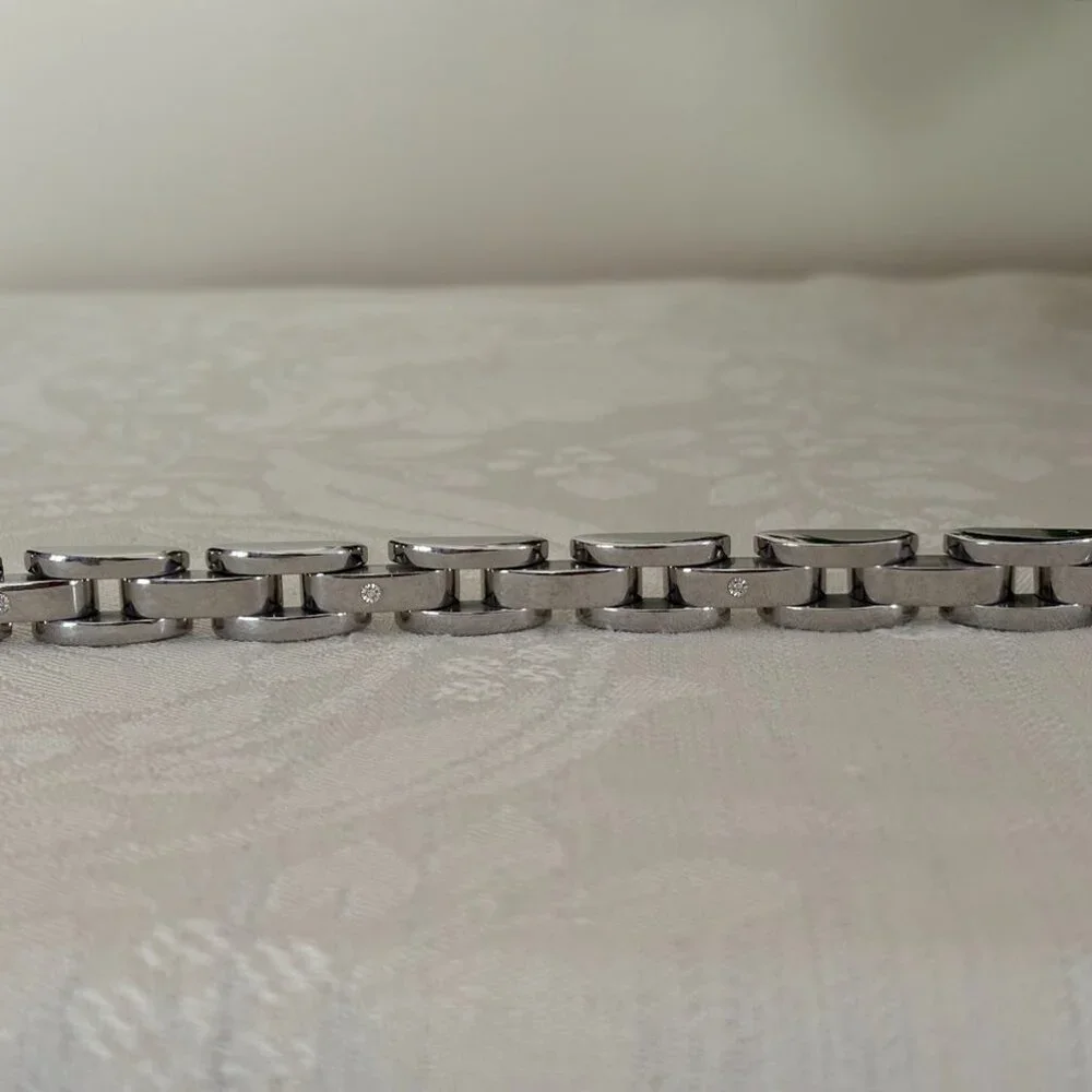 Sterling Silver (925) Bracelet (8") and Ring (9.5) with Moissanite Stones - Picture 16 of 16